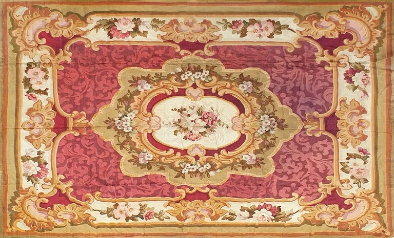 Exceptionnel Tapis Aubusson Style Napoléon III florale