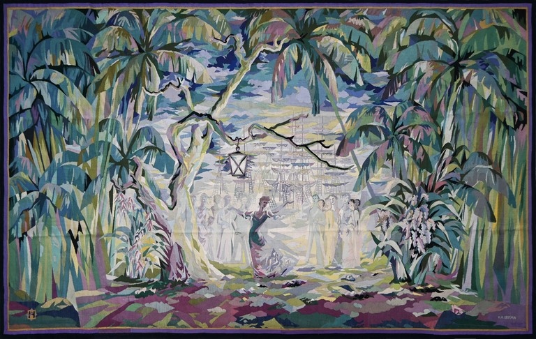 tapisserie moderne circa 1950 tissée par la maison Hamot à Aubusson
