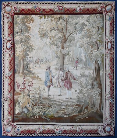 Tapisserie Aristocratique Européenne, Se Balader En Forêt