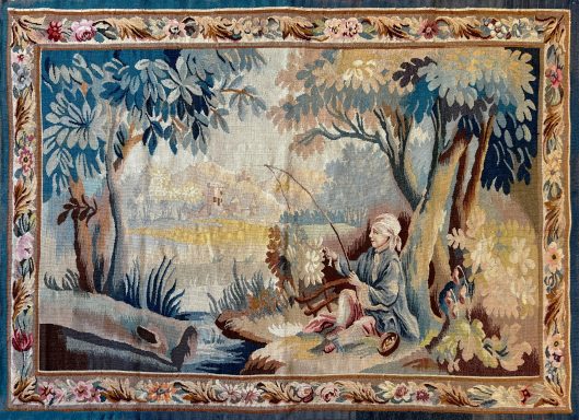 Tapisserie Aubusson 19e - Fishing In Summer