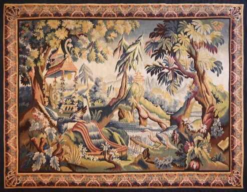 Tapisserie Verdure de la Manufacture Aubusson 19e siècle