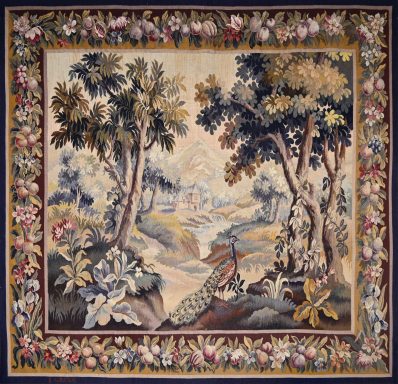 Verdure signé Manufacture Aubusson, Tapisserie 19e siècle