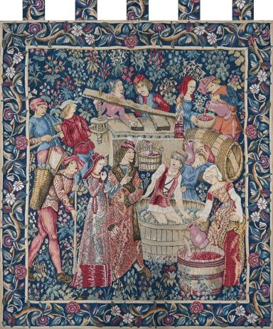 Les vendanges, Tapisserie veritable Jacquard 