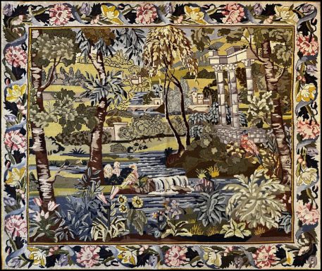 Tapisserie Verdure fait main au Petit Point - 1er moitié du XIXe siecle