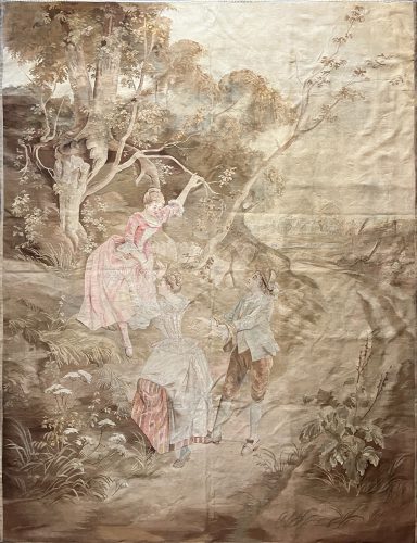 Scene galante, Tapisserie Manufacture Aubusson 19e siècle