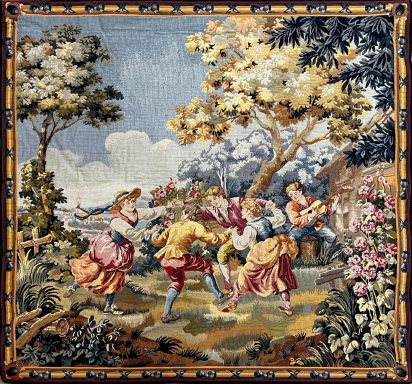 Fete au village, Tapisserie Vertitable Jacquard