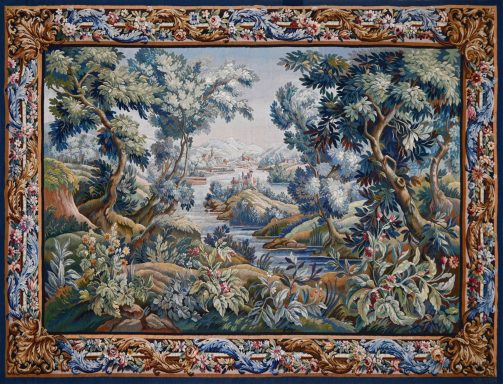 Tapisserie Verdure Signé De La Manufacture Aubusson